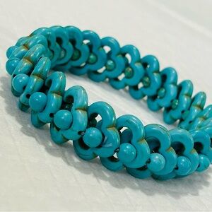 Turquoise Bead Link Bracelet - Women Jewelry